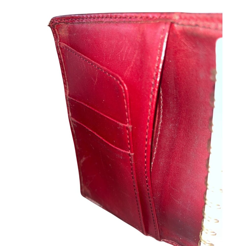 Vintage Coach Red Leather Address Book Cover With Pen Snap Closure Size S - Picture 8 of 9